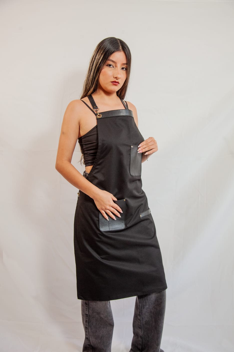 StylishPremium fabric and leather  aprons.                                                                          No online sales for the moment please text or email.