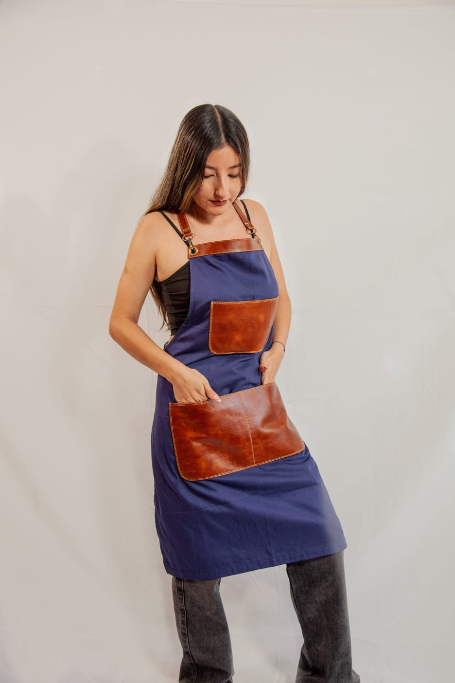 StylishPremium fabric and leather  aprons.                                                                          No online sales for the moment please text or email.