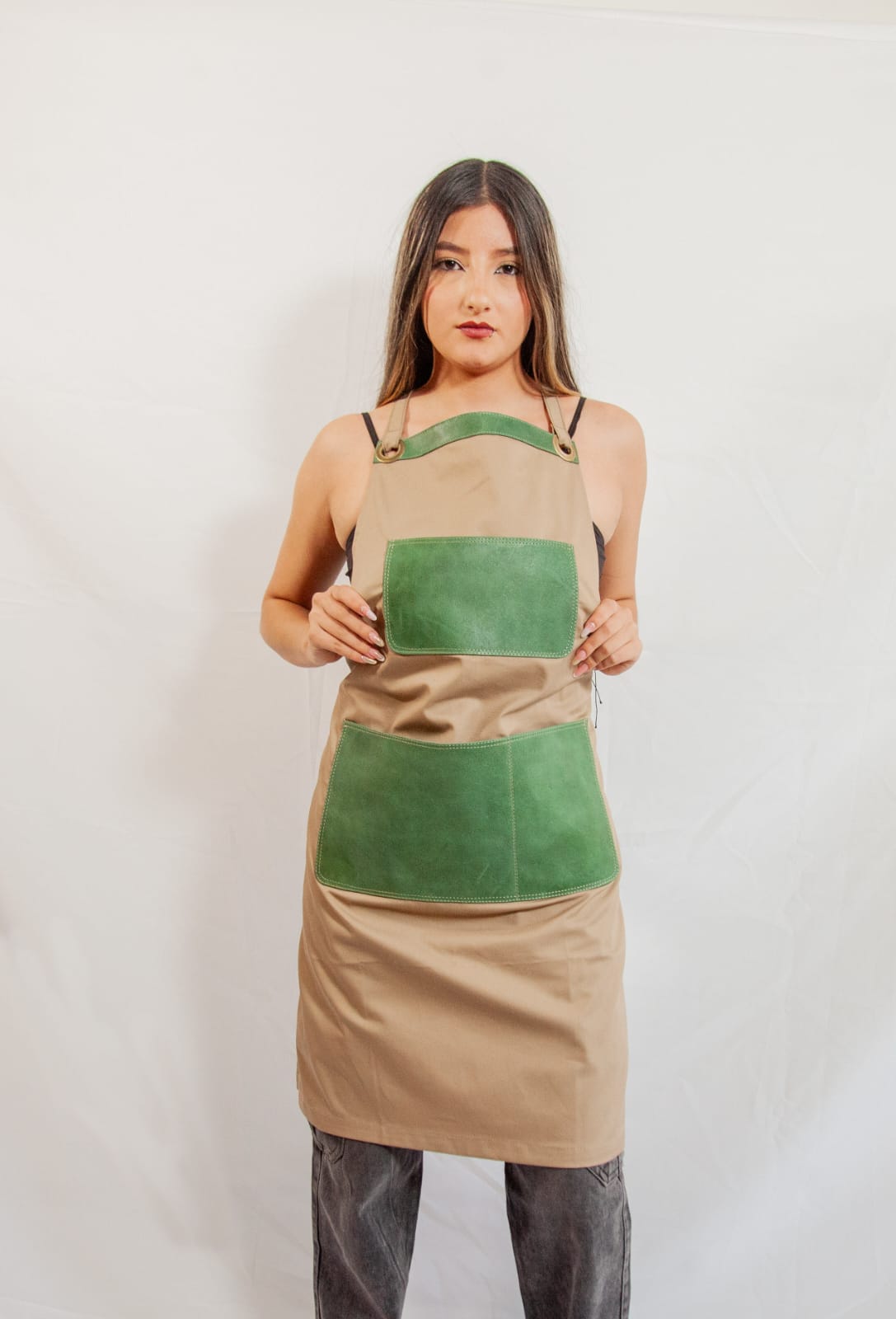 StylishPremium fabric and leather  aprons.                                                                          No online sales for the moment please text or email.