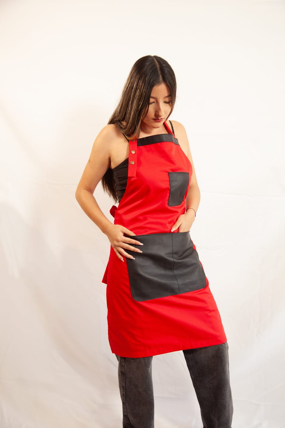 StylishPremium fabric and leather  aprons.                                                                          No online sales for the moment please text or email.