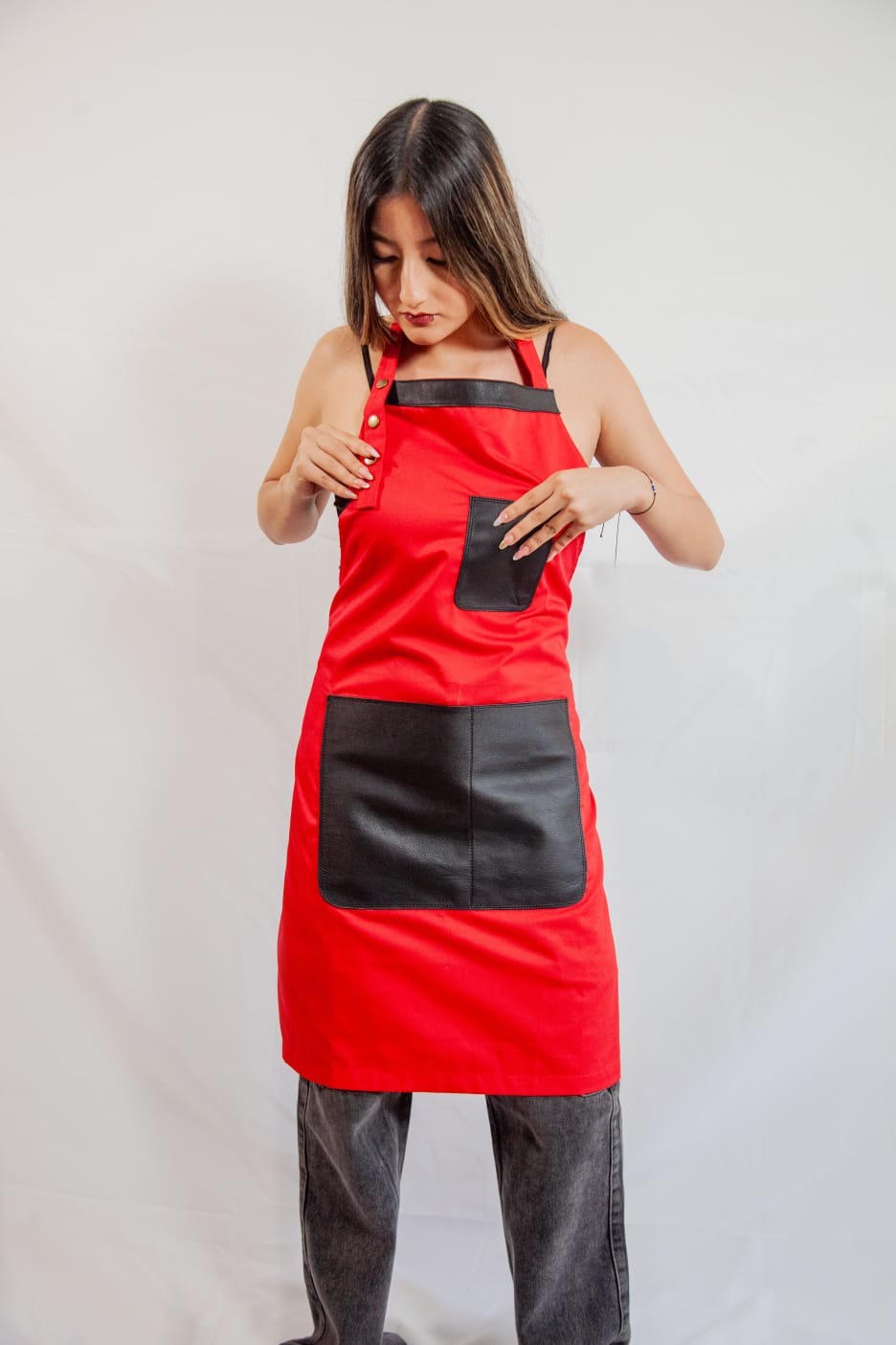 StylishPremium fabric and leather  aprons.                                                                          No online sales for the moment please text or email.
