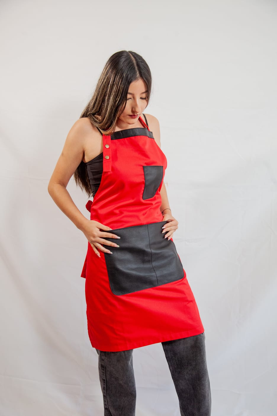 StylishPremium fabric and leather  aprons.                                                                          No online sales for the moment please text or email.