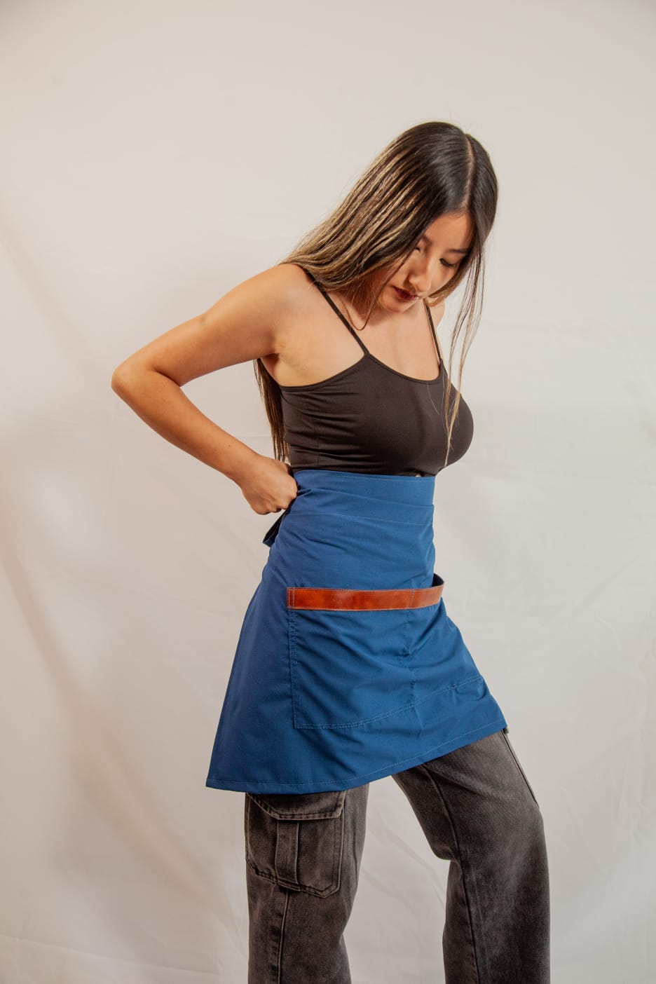 StylishPremium fabric and leather  aprons.                                                                          No online sales for the moment please text or email.