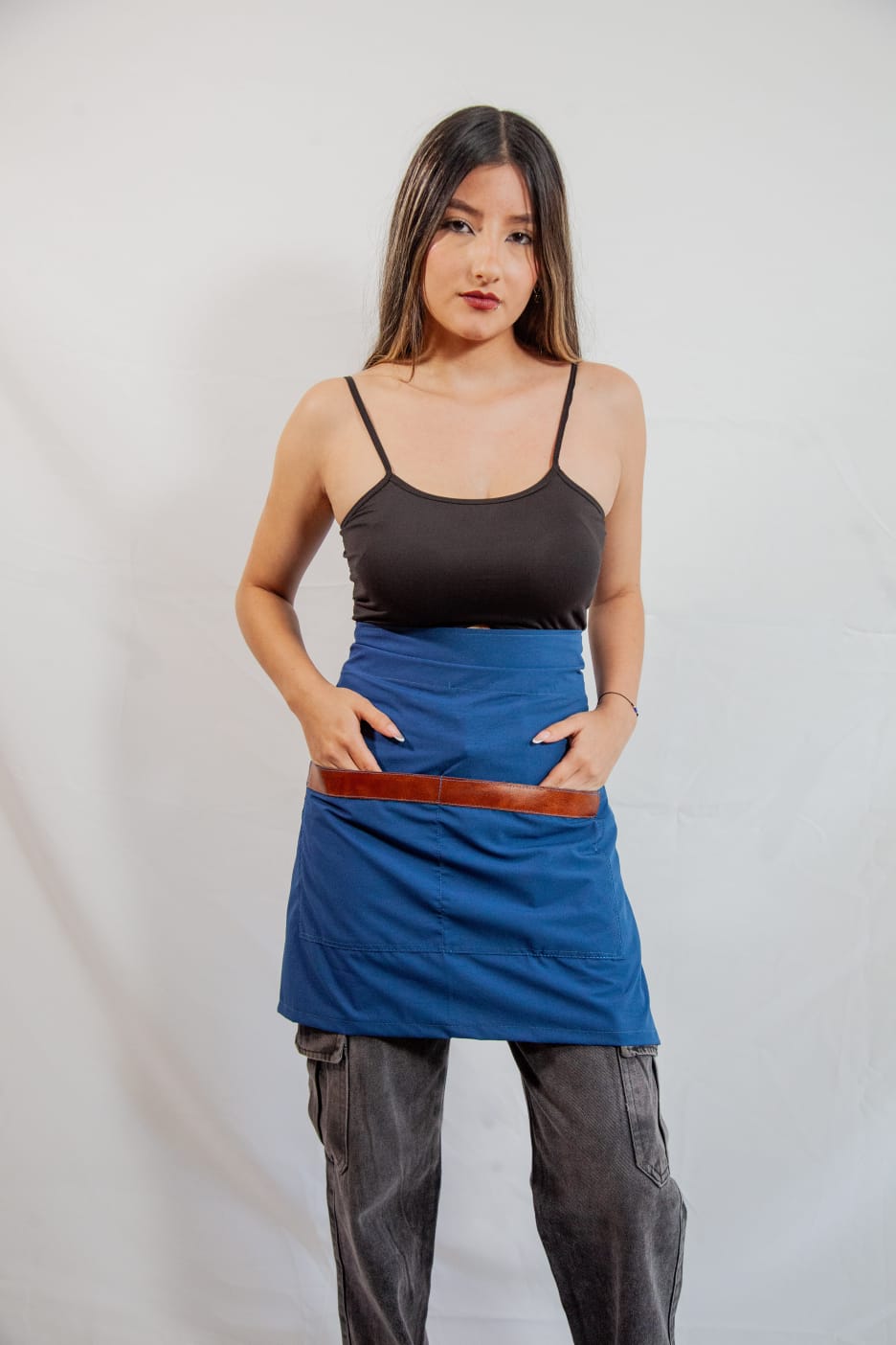 StylishPremium fabric and leather  aprons.                                                                          No online sales for the moment please text or email.