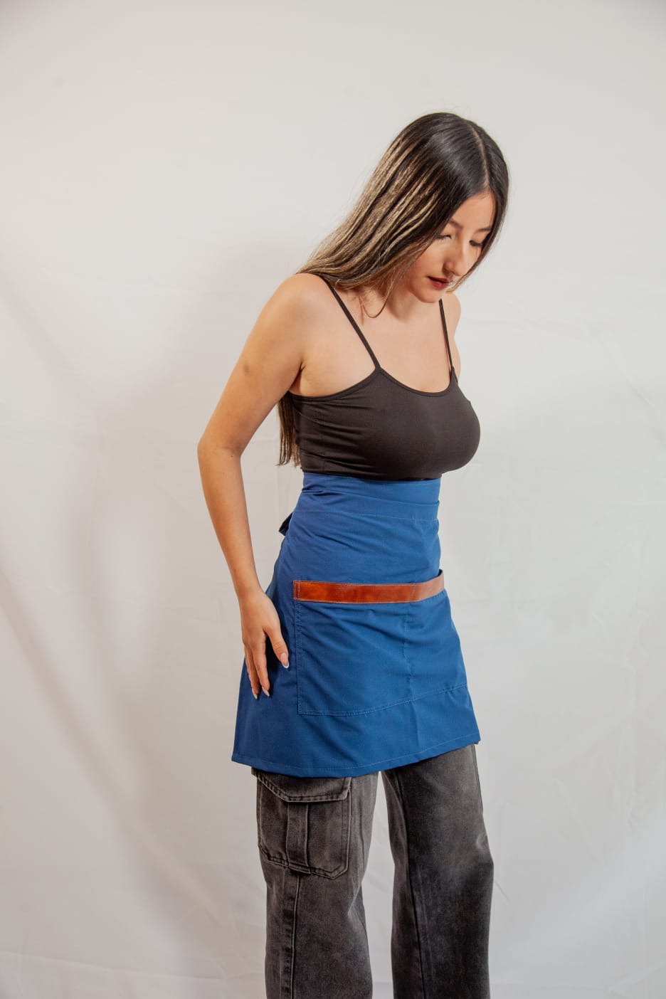StylishPremium fabric and leather  aprons.                                                                          No online sales for the moment please text or email.